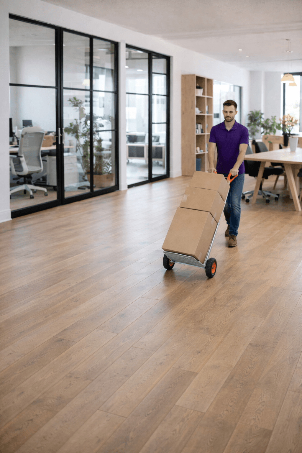 Person with handtruck